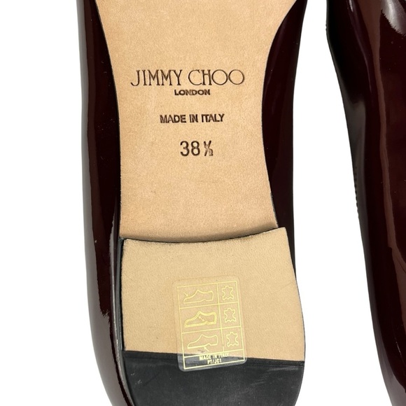 Jimmy Choo Genna Pointed Toe Flats Women’s 38.5 US 8 in Bordeaux New with Box - Picture 9 of 11